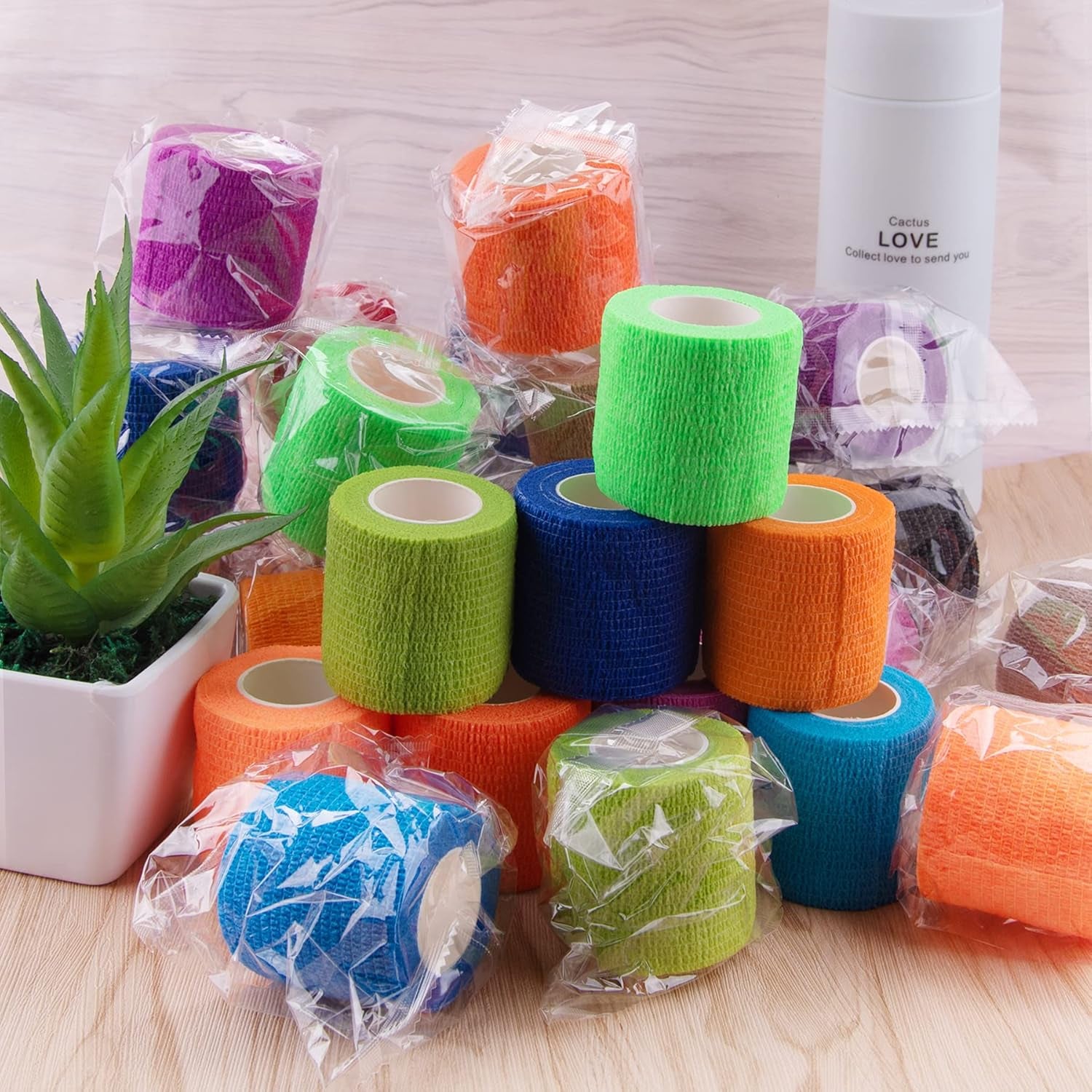30 Rolls Self Adherent Wrap 2 Inch Self Adhesive Bandages Wrap Tape Stretch Bandage Self Stick Bandage Wraps for Wrist Ankle Swelling Sprains