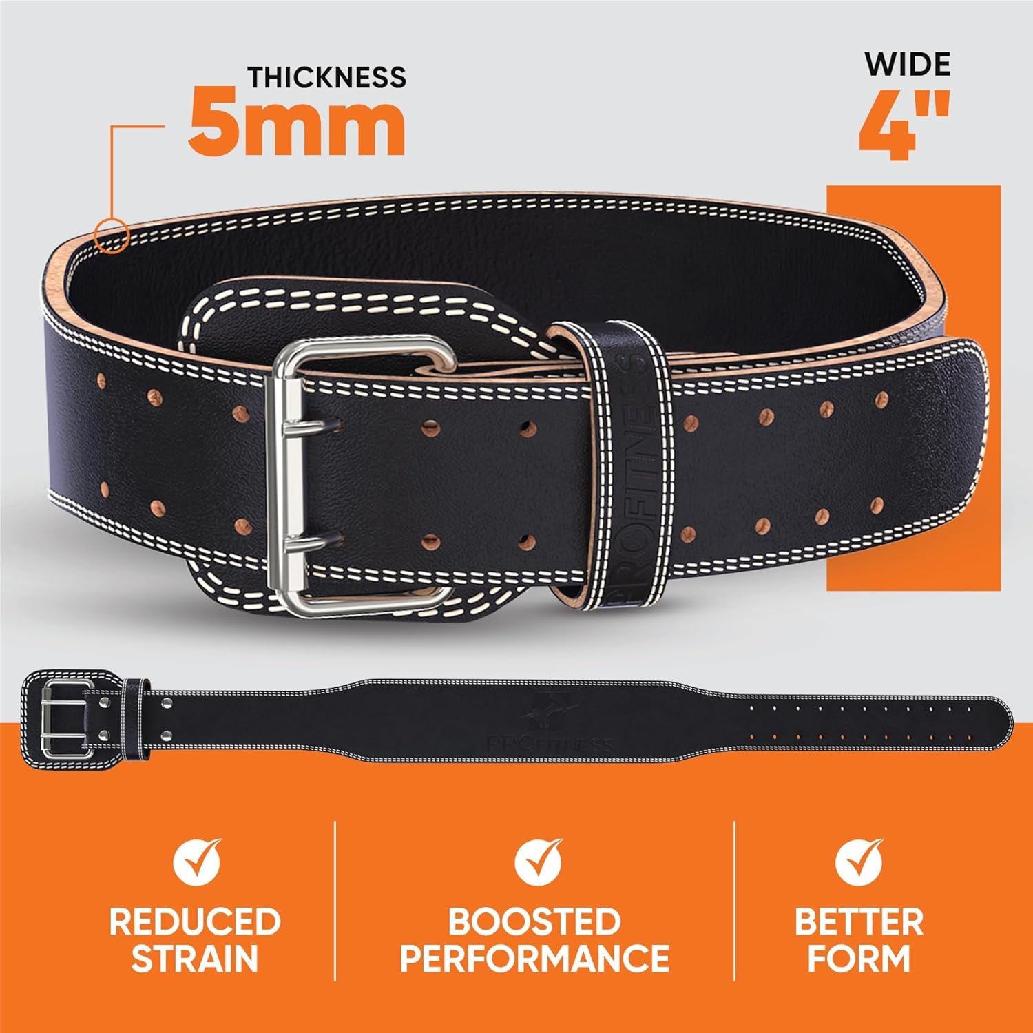 Premium 4-Inch Weight Lifting Belt for Men and Women - Enhanced Support for Squats and Deadlifts