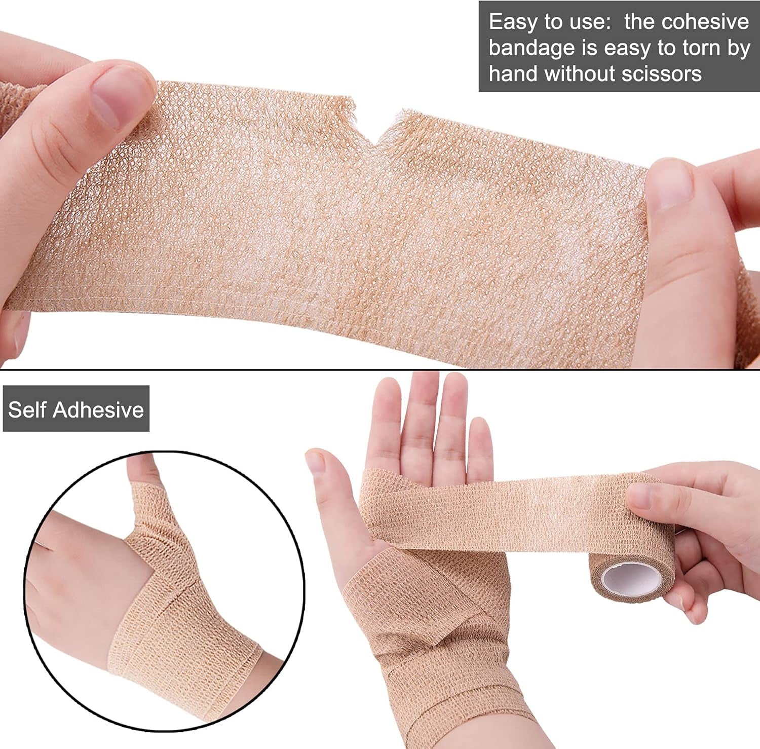 30 Rolls Self Adherent Wrap 2 Inch Self Adhesive Bandages Wrap Tape Stretch Bandage Self Stick Bandage Wraps for Wrist Ankle Swelling Sprains