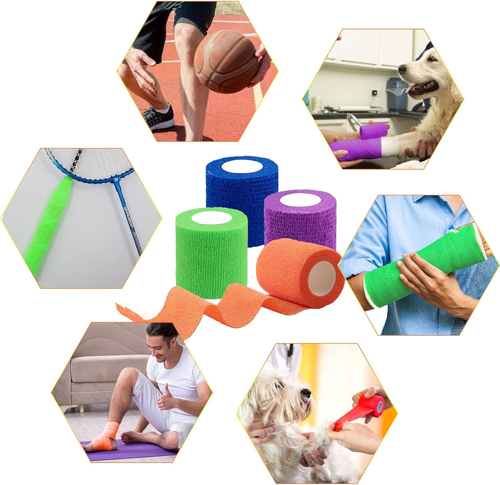 30 Rolls Self Adherent Wrap 2 Inch Self Adhesive Bandages Wrap Tape Stretch Bandage Self Stick Bandage Wraps for Wrist Ankle Swelling Sprains
