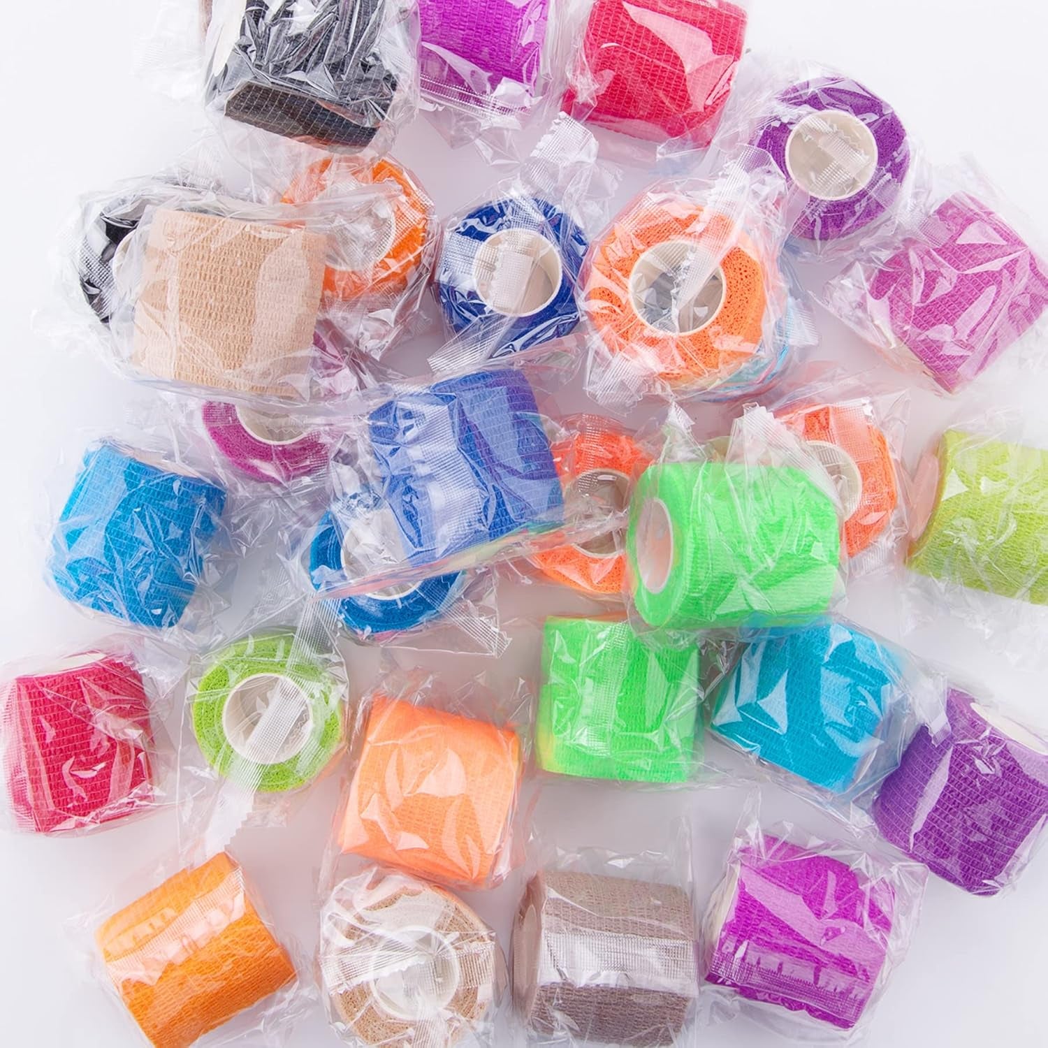 30 Rolls Self Adherent Wrap 2 Inch Self Adhesive Bandages Wrap Tape Stretch Bandage Self Stick Bandage Wraps for Wrist Ankle Swelling Sprains