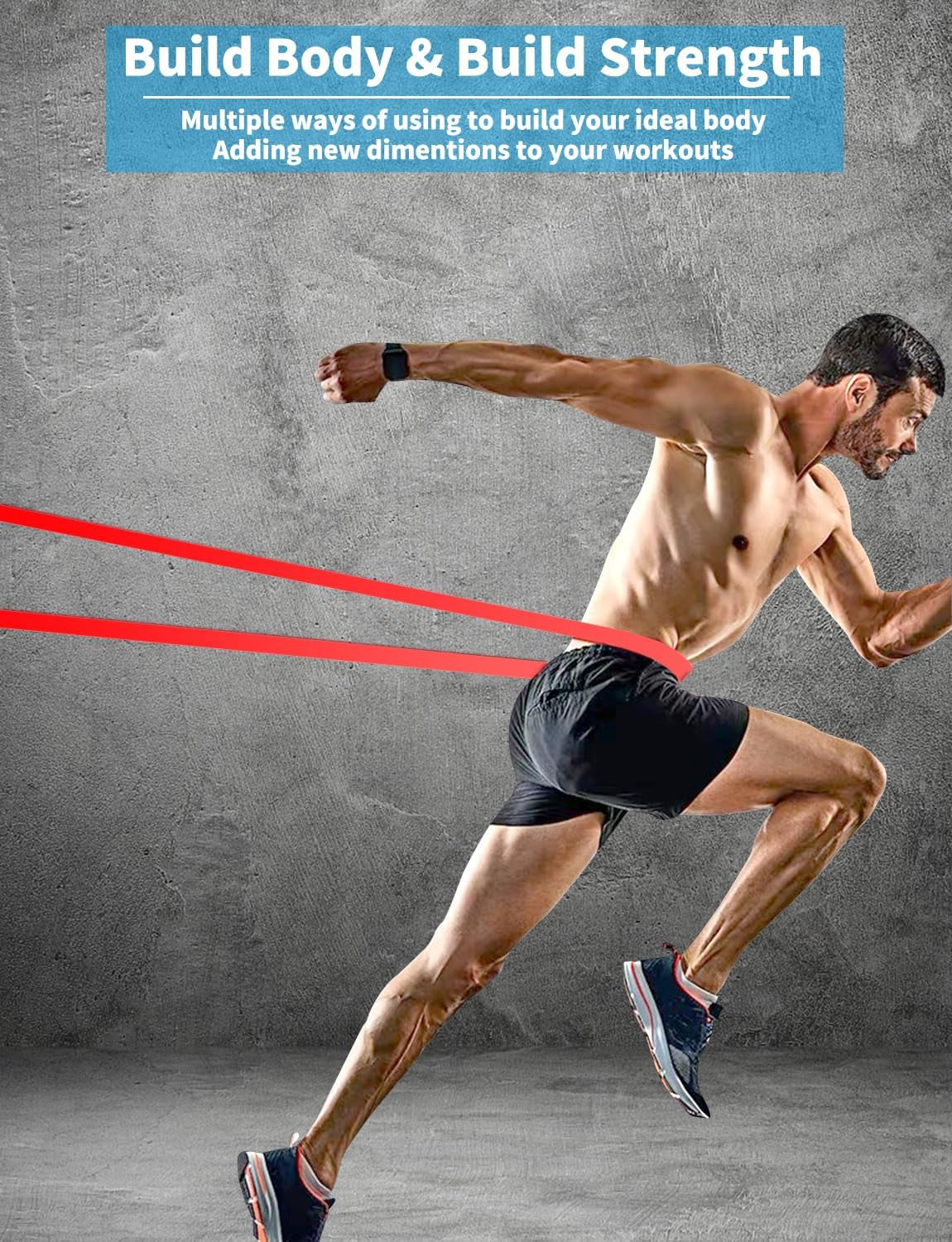 Resistance Bands Set for Pull-Up Assistance, Muscle Training, Body Stretching, and Physical Therapy for Men and Women