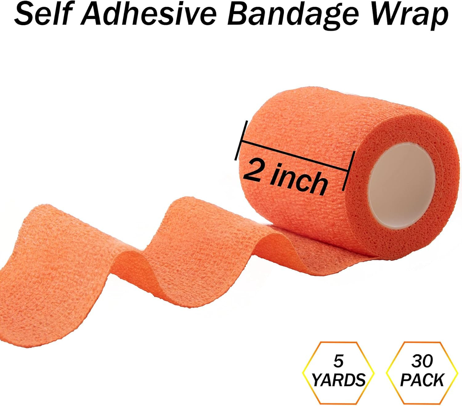 30 Rolls Self Adherent Wrap 2 Inch Self Adhesive Bandages Wrap Tape Stretch Bandage Self Stick Bandage Wraps for Wrist Ankle Swelling Sprains