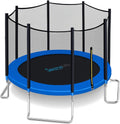 8FT 10FT 12FT 14FT Outdoor Trampoline for Kids and Adults – ASTM Certified Heavy-Duty Backyard Trampoline with Safety Poles, Net Enclosure, and Stable Anti-Rust Frame