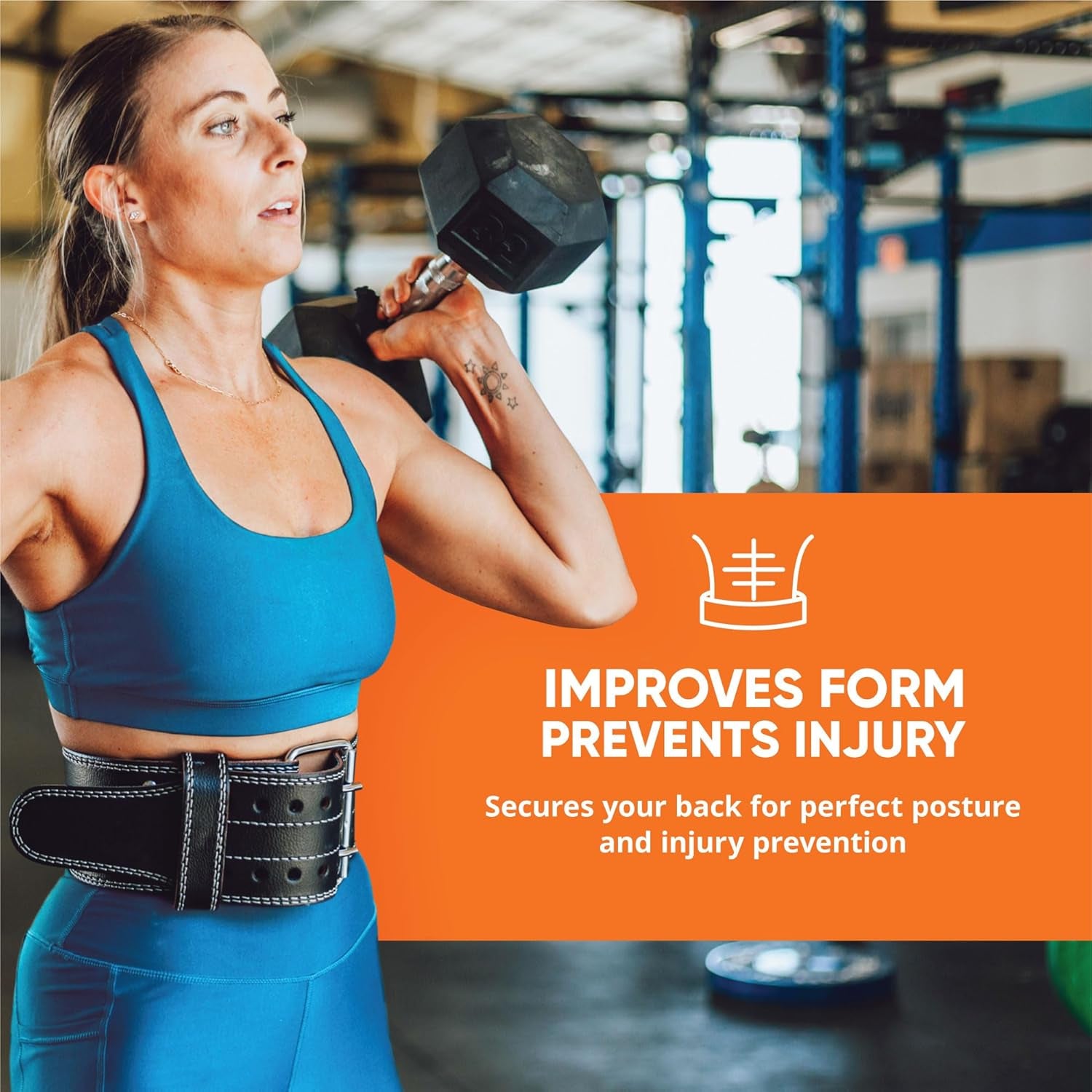 Premium 4-Inch Weight Lifting Belt for Men and Women - Enhanced Support for Squats and Deadlifts